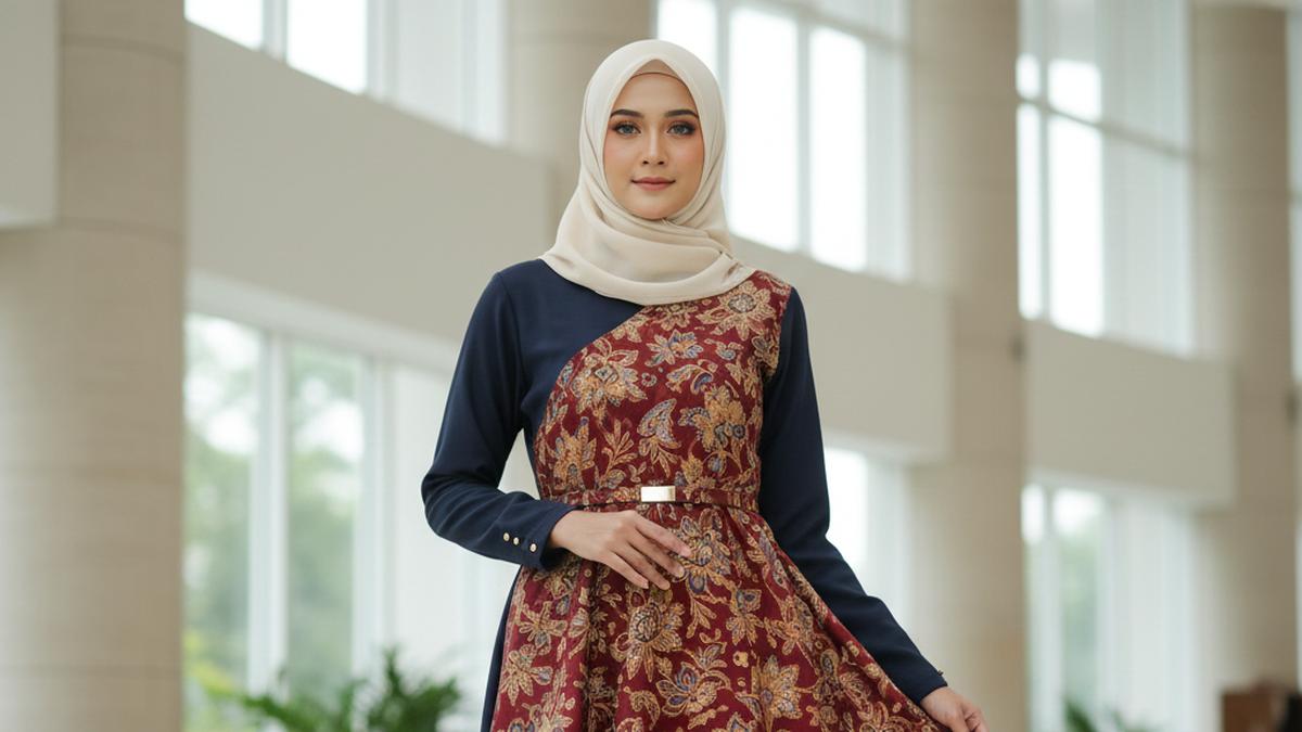 Model Gamis Batik Kombinasi Polos untuk Ibu-Ibu Pengajian Ramadan 2026, 7 Pilihan Elegan &amp; Nyaman