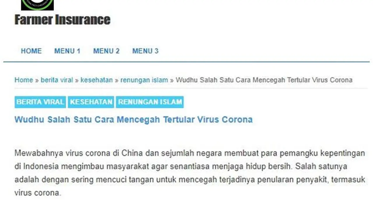 cek fakta Virus corona Wudhu
