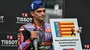 Jorge Martin akan memastikan gelar juara dunia MotoGP 2024 jika mampu meraih sembilan poin lebih banyak ketimbang Bagnaia dalam race utama MotoGP Malaysia 2024. (MOHD RASFAN/AFP)