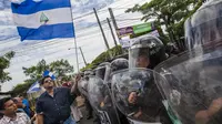Aksi demonstrasi di Nikaragua yang berujung ricuh (Inti Ocon/AFP)
