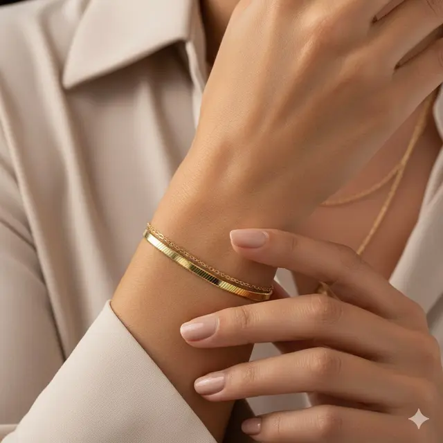 Gelang Rantai Ular Emas Halus (Snake Chain)