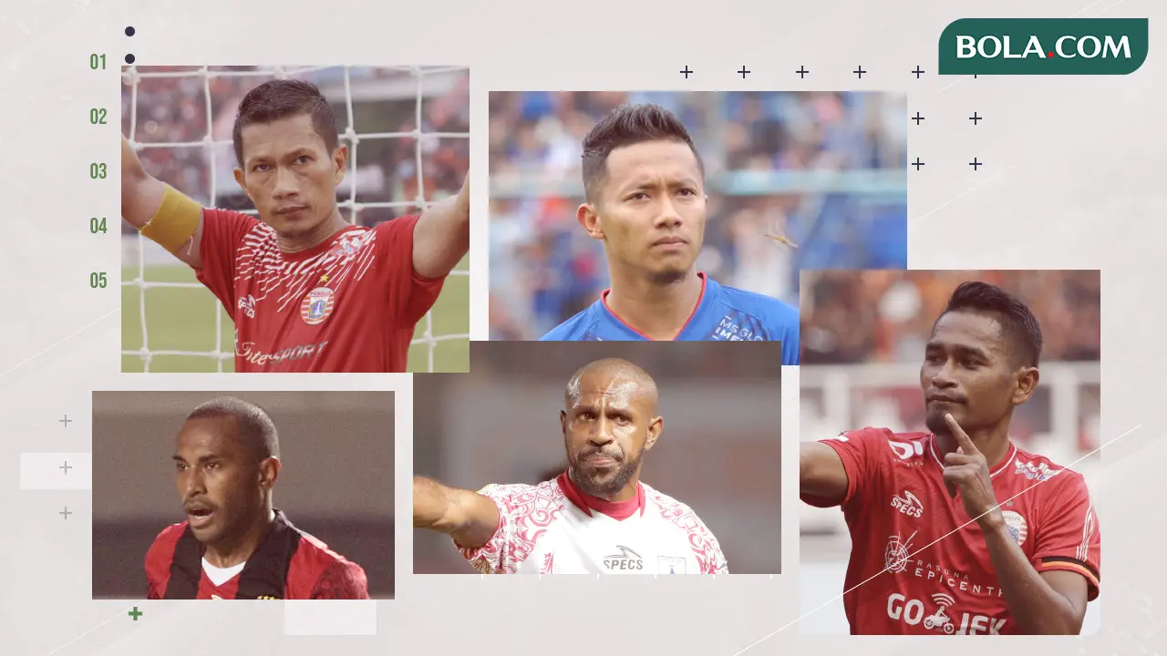 Boaz Solossa, Ian Louis Kabes, Dendi Santoso, Ramdani Lestaluhu, Ismed Sofyan