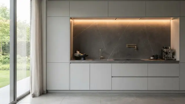 Kombinasi Backsplash dan Kabinet yang Bikin Dapur Minimalis Terlihat Mewah