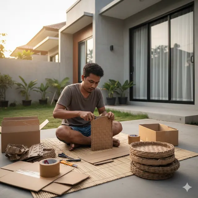 kreasi dari kardus bekas