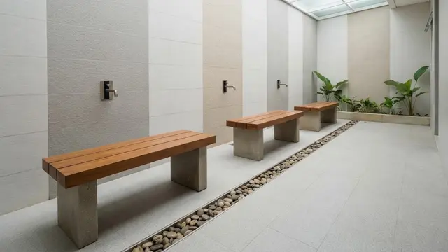 Tempat Wudhu Atap Kaca Buram untuk Menjaga Privasi