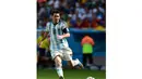 Lionel Messi adalah kapten dan penyerang tim Argentina yang hingga kini sudah mencetak 4 gol selama Piala Dunia 2014. (AFP PHOTO/Francois Xavier Marit)