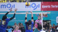 Tim voli putri Gresik Petrokimia Pupuk Indonesia kalah dari Bandung BJB Tandamata dengan skor 3-1 (25-17, 23-25, 25-15, 29-27) dalam laga pertama pekan kedua di GOR Jatidiri, Semarang, Kamis (2/5/2024) sore. (Doc Proliga)