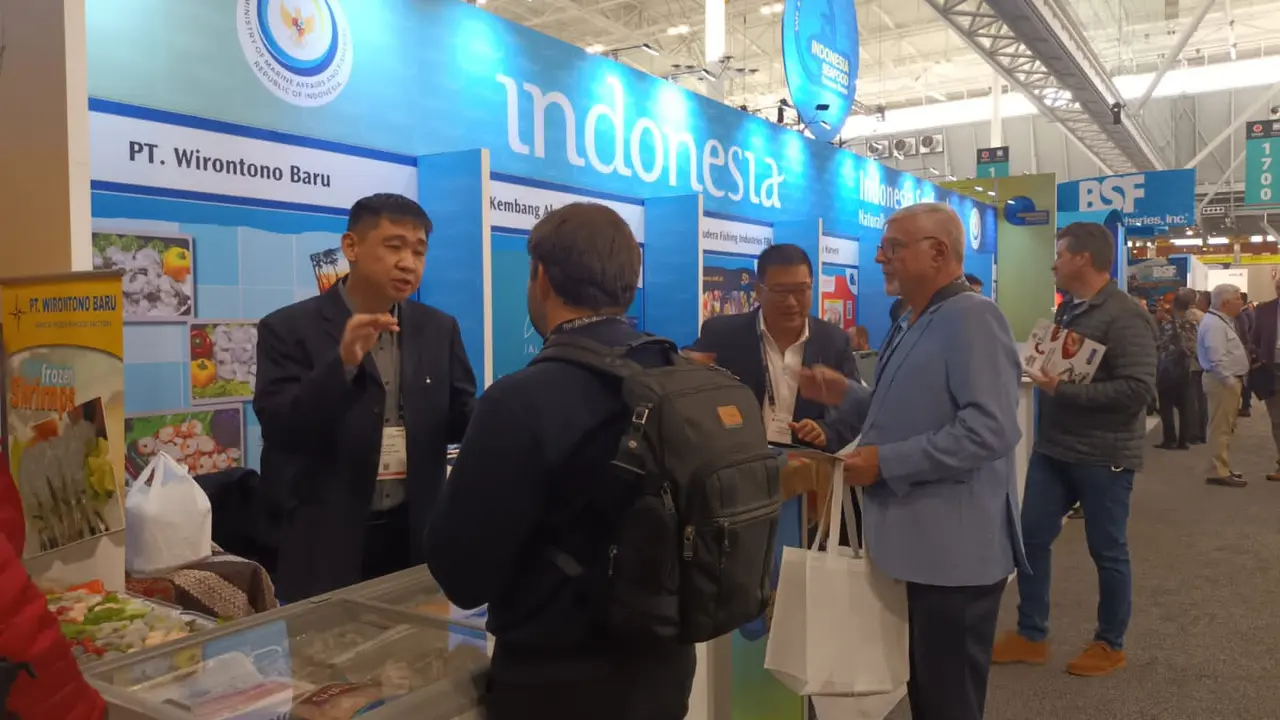 Kementerian Kelautan dan Perikanan (KKP) berpartisipasi dalam Seafood Expo North America (SENA) yang berlangsung di Boston, Amerika Serikat 12-14 Maret 2023.