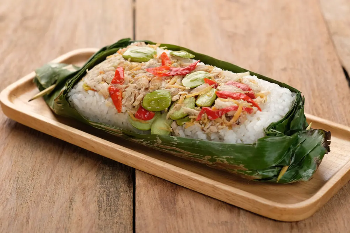 resep nasi bakar teri pete