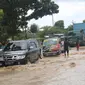 Banjir di Jombang rendam jalan raya utama. (Dian Kurniawan/Liputan6.com)