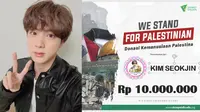 Penggemar di Indonesia Sebar Kebaikan Jelang Ulang Tahun Jin BTS pada 4 Desember 2023 (Twitter.com/Senjadesa3)