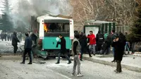 Ledakan bom yang terjadi di depan pintu masuk Erciyes University, Kayseri (Reuters)