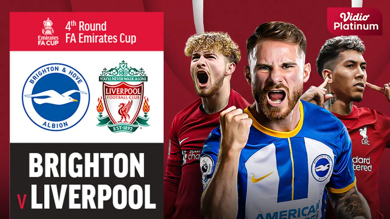 Link Live Streaming Piala FA : Brighton Vs Liverpool di Vidio, Minggu 29 Januari 2023