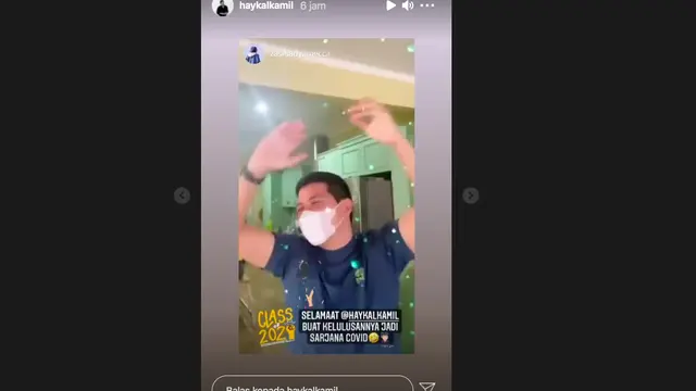 Haykal Kamil Dinyatakan Telah Negatif Covid-19. (instagram.com/haykalkamil)