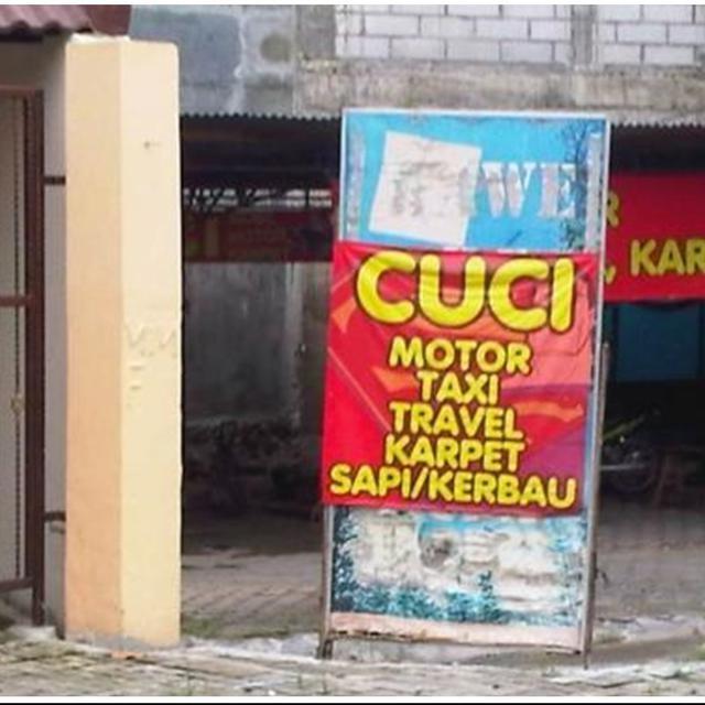 Tulisan Kocak di Tempat Cuci Motor (IG/onecak)