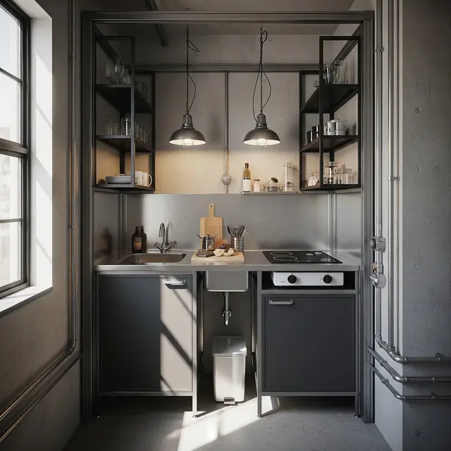 Desain Dapur Kecil Baja Ringan
