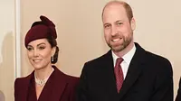 Kate Middleton dan Pangeran William menyambut Emir Qatar dan istrinya di kediaman mereka di London pada 3 Desember 2024, pada hari pertama dari dua hari kunjungan kenegaraan ke Inggris. (Aaron Chown/POOL/AFP)