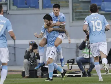 Kemenangan ini menggeser sementara posisi Juventus dan mengangkat Lazio ke posisi empat dengan 43 poin dari 23 pertandingan. (Foto: AP/Gregorio Borgia)