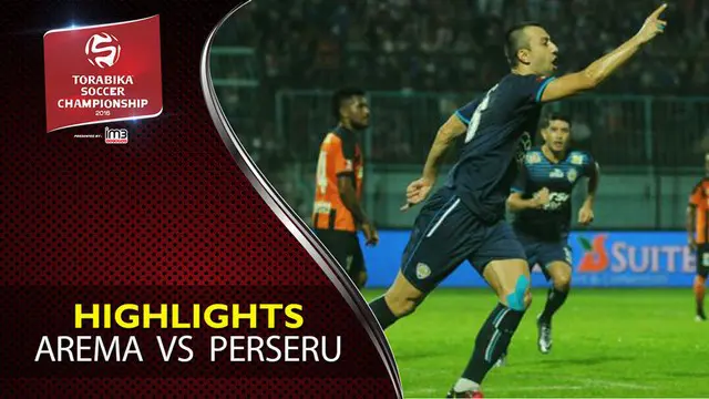 Video highlights TSC 2016 antara Arema Cronus Vs Perseru Serui yang berakhir dengan skor 3-0 di Stadion Kanjuruhan, Kabupaten Malang.