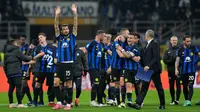 Kemenangan semakin mengukuhkan Inter Milan di puncak klasemen sementara Liga Italia dengan 57 poin dari 22 laga. (AP Photo/Antonio Calanni)