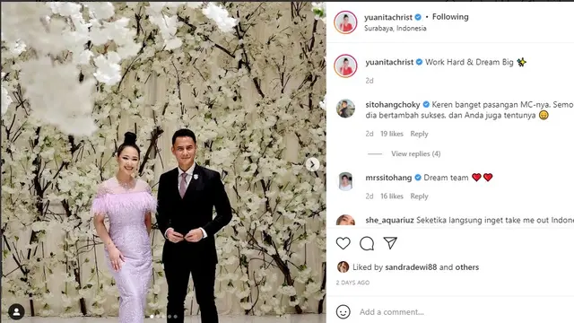 Yuanita Christiani dan Choky Sitohang (Foto: Instagram/@yuanitachrist)