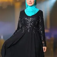Ilustrasi Gamis Hitam untuk Pesta (Sumber Gambar: Meta AI)
