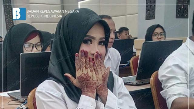 tinggalkan pernikahan demi tes cpns (foto: Twitter/ @BKNgoid)