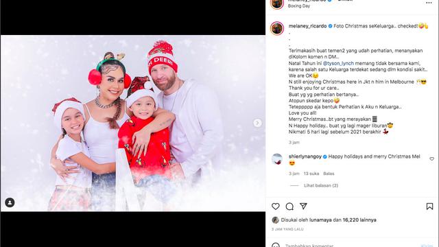 Melaney Ricardo Buka Suara Usai Unggah Foto Perayaan Natal Tanpa Suami. (instagram.com/melaney_ricardo)