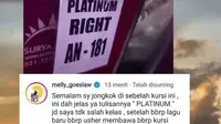 Penonton Konser Blackpink Banyak Berebut Kursi, Melly Goeslaw Ikut Jadi Korban (doc: Instagram.com/@melly_goeslaw)