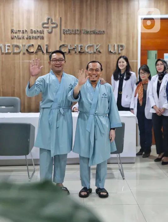 Ridwan Kamil dan Suswono mengaku siap menjalani pemeriksaan kesehatan. (Liputan6.com/Angga Yuniar)