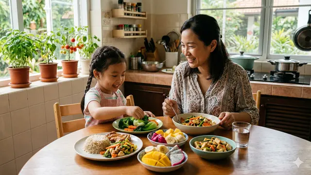 Pola makan anak (Foto: Gemini AI)