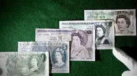 Mata uang poundsterling Inggris bergambar Ratu Elizabeth II. (AFP) (Bank of England)