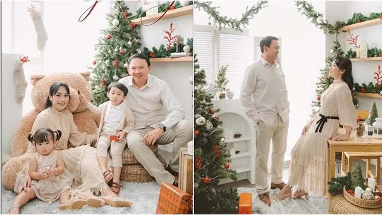 6 Pemotretan Keluarga Ahok Bertema Natal, Ceria Bareng Dua Buah Hati