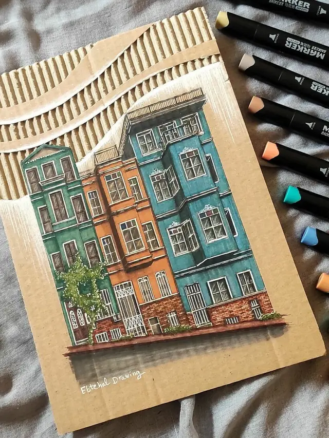 Pria Ini Desain Gedung di Kardus Agar Tampilkan Efek 3D, 7 Hasilnya Mengagumkan