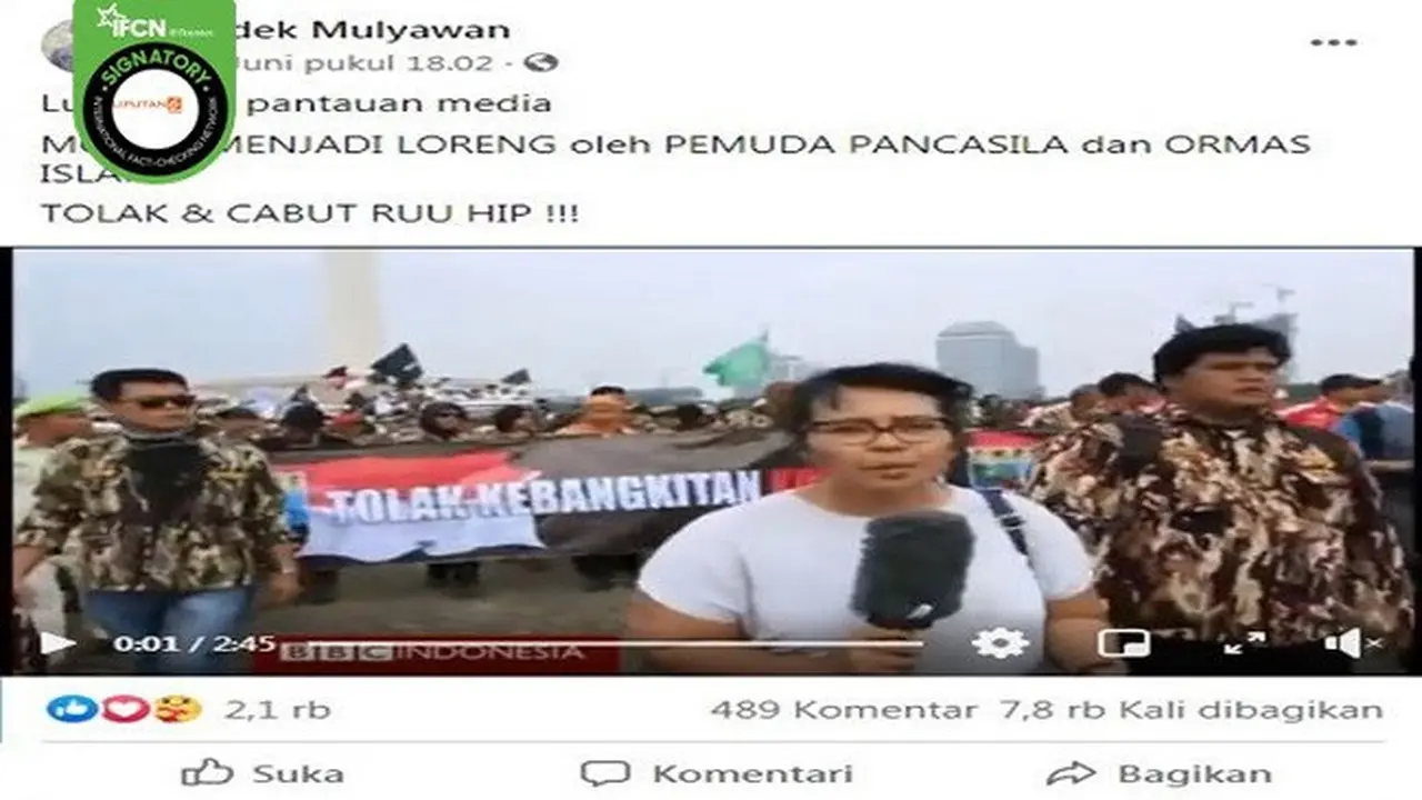 Gambar Tangkapan Layar Video Unjuk Rasa di Monas