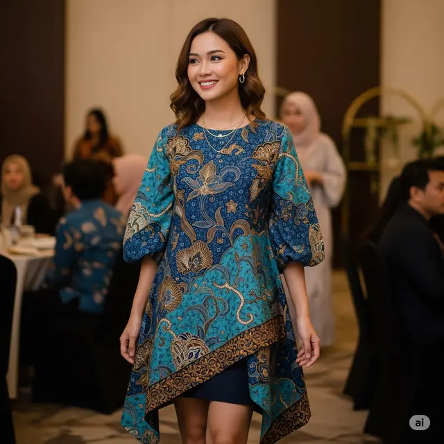Baju Batik Asimetris