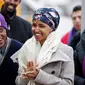 Ilhan Omar adalah anggota terpilih untuk Kongres Amerika Serikat yang mewakili Minnesota. Dia adalah seorang mantan pengungsi dari Somalia dan beragama Muslim. (AP)