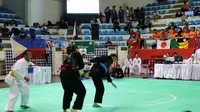 Selly Adriati mengalahkan pesilat Vietnam, Nurul Suhaila Binte Mohd S (Liputan6.com / Marco Tampubolon)