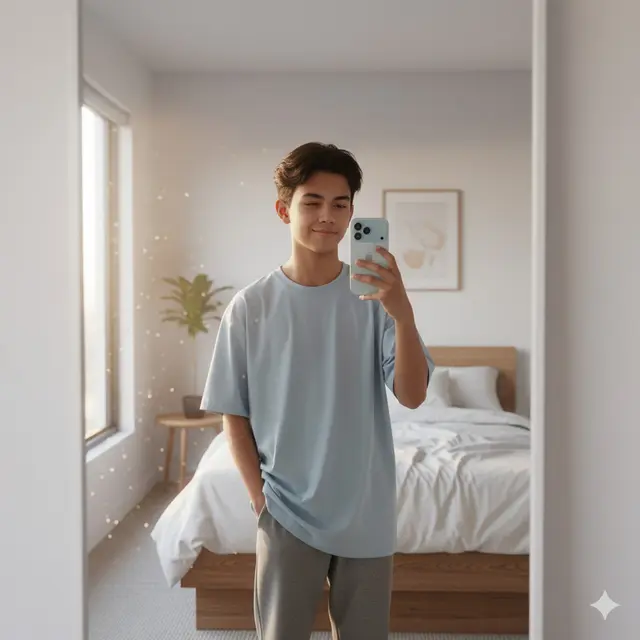 Kumpulan Prompt Gemini AI Mirror Selfie Pakai iPhone 17