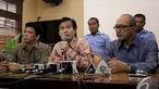 Jajaran direksi Express Group mengadakan konferensi pers di Resto Sari Kuring SCBD, Jakarta, Kamis (4/12/2014). (Liputan6.com/Johan Tallo)