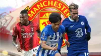 Manchester United - Rafael Leao, Kaoru Mitoma, dan Mykhaylo Mudryk (Bola.com/Adreanus Titus)