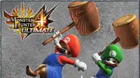 Mario dan Luigi hadir sebagai outfit yang bisa didownload untuk Palico di game Monster Hunter 4 Ultimate.