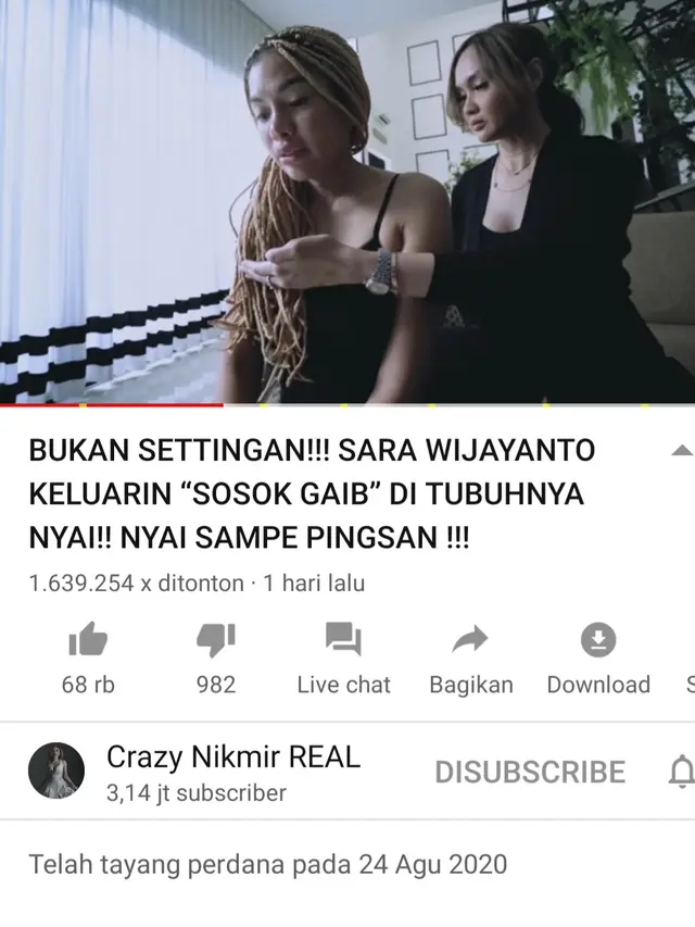 Unggahan Nikita Mirzani. (Foto: YouTube Crazy Nikmir REAL)