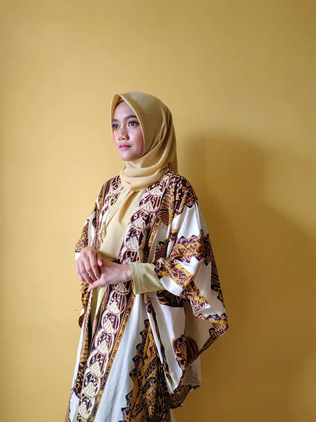 Gamis Draperi Kombinasi Batik Tulis