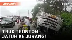 Rem Blong, Truk Tronton Pembawa Semen Jatuh ke dalam Jurang