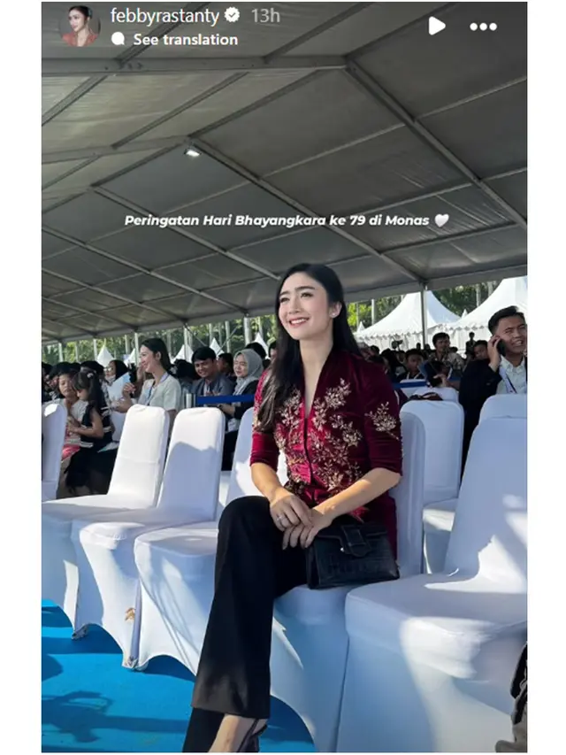 6 Potret Outfit Febby Rastanty di HUT Bhayangkara dan Syukuran Kenaikan Pangkat Suami