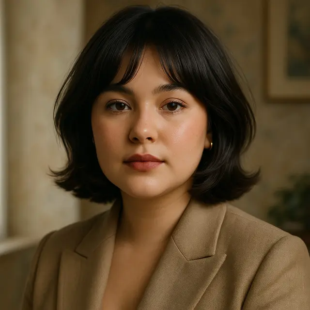 Model Rambut Curve Cut untuk Wajah Bulat