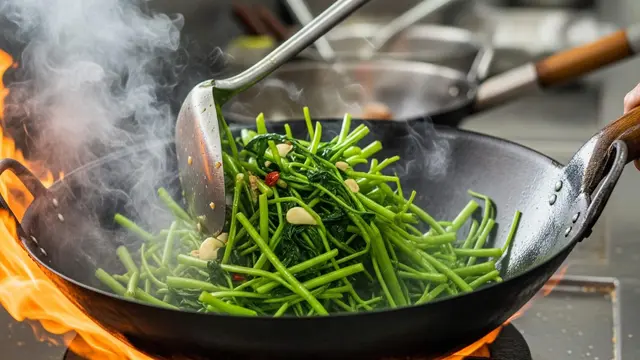 Tips Menumis Kangkung Tetap Hijau