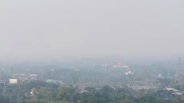 Kabut asap yang menyelimuti Provinsi Riau karena kebakaran hutan dan lahan atau karhutla.