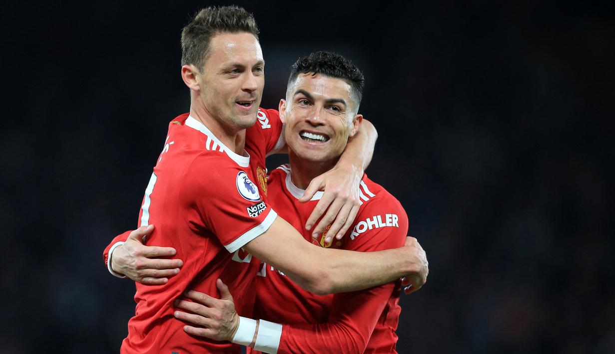 Di balik performa buruknya Manchester United pada musim ini, Cristiano Ronaldo tetap mampu menunjukkan kualitasnya sebagai mesin gol. Ia tercatat mampu mencetak 18 gol untuk Setan Merah. (AFP/Lindsey Parnaby)